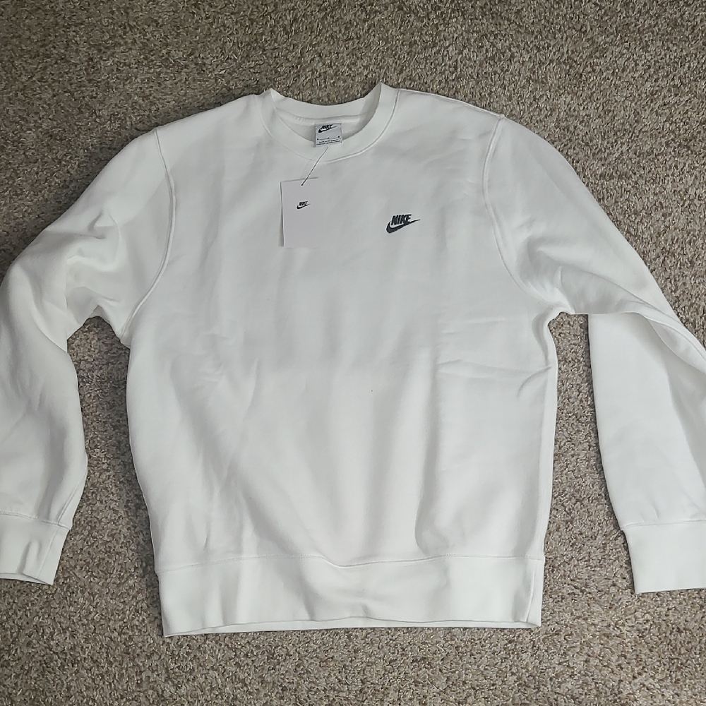 Nike Men's Classic White Crewneck Sweater